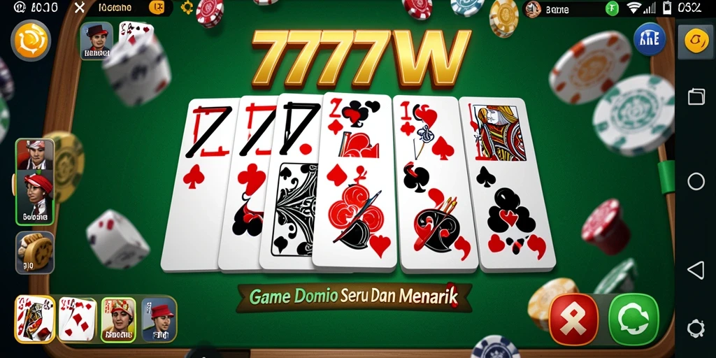 Tangkapan layar gameplay 7777W yang menampilkan aksi domino yang seru.