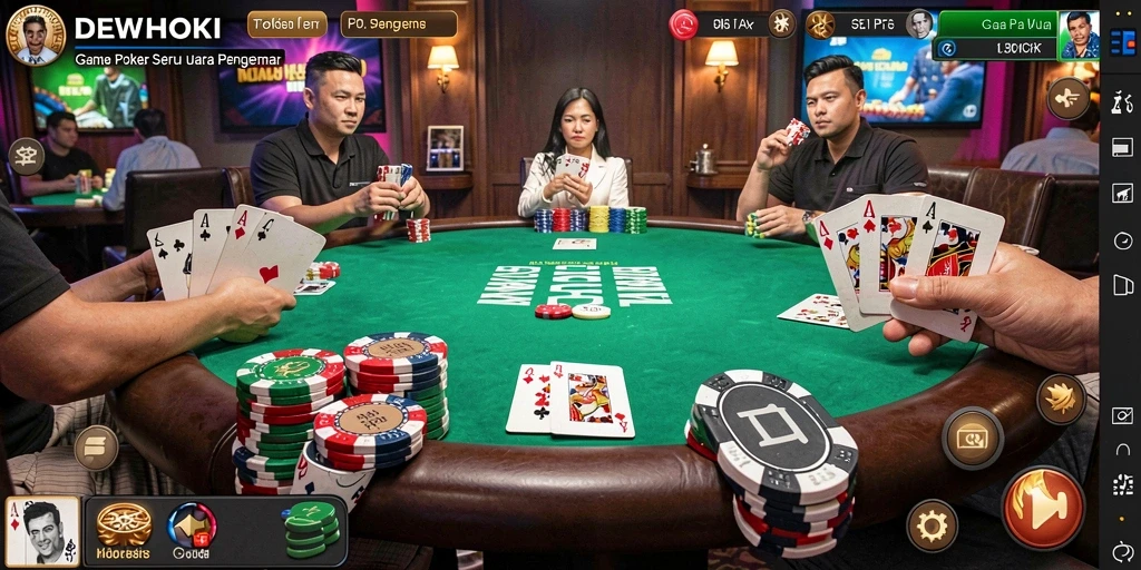 Gameplay seru di DEWIHOKI dengan tantangan poker yang menarik.
