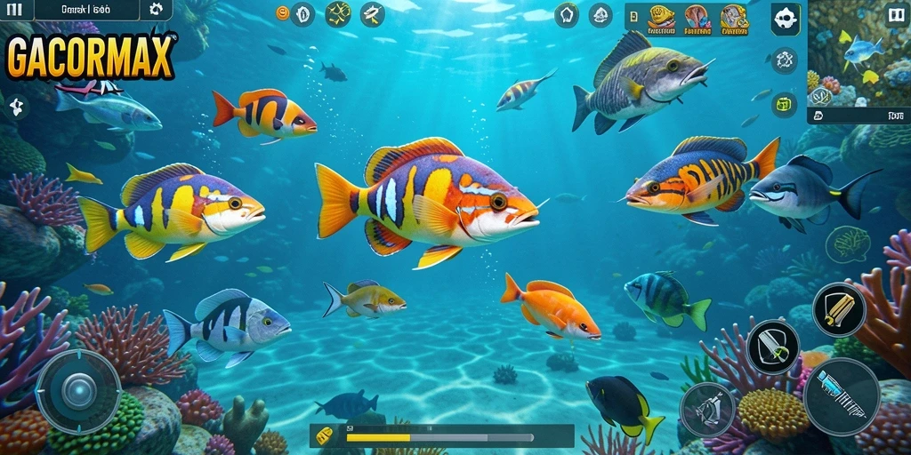 Tampilan gameplay GACORMAX yang seru saat menembak ikan.
