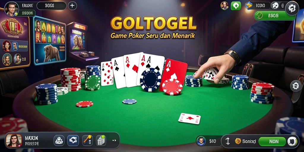 Tampilan gameplay Poker di GOLTOGEL yang seru dan interaktif.