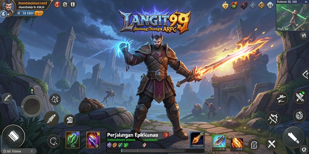 Screenshot LANGIT99 menampilkan aksi pertarungan dalam dunia ARPG yang menakjubkan.