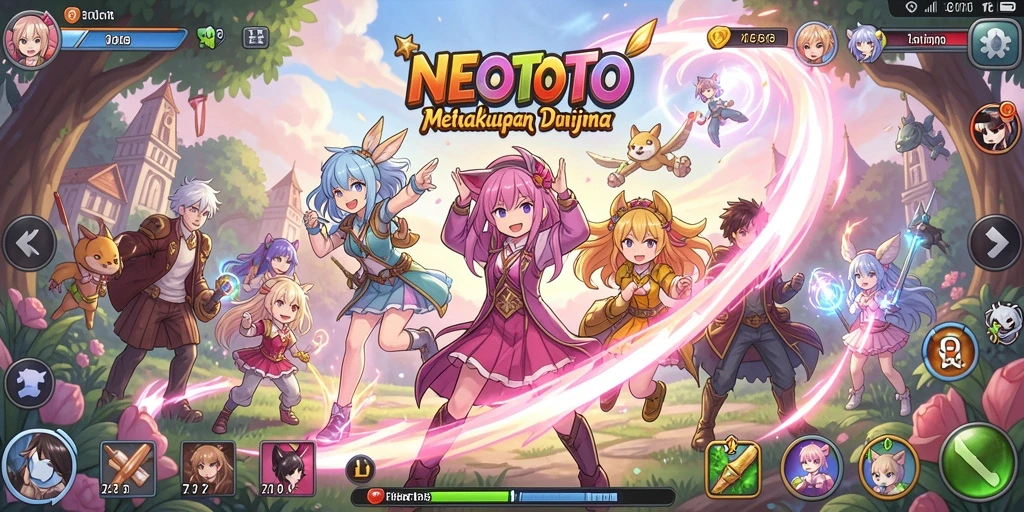 Screenshot gameplay NEOTOTO dengan karakter Anime yang menarik.