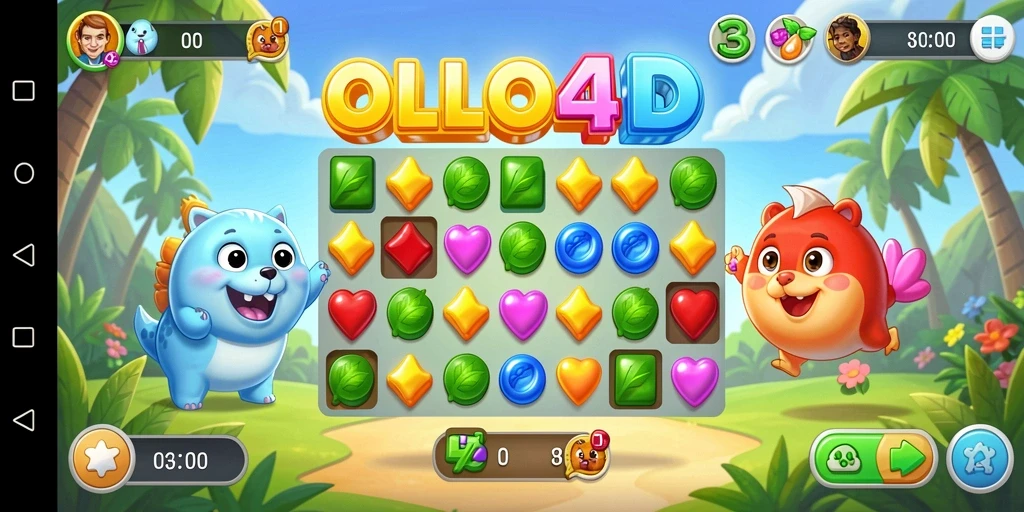 Tampilan gameplay OLLO4D yang penuh warna dan seru.