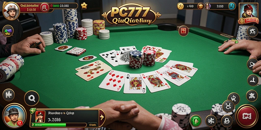 Tampilan gameplay <strong>PC777</strong> yang menegangkan dalam permainan QiuQiu.