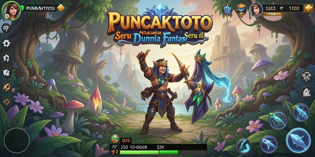 Tampilan gameplay PUNCAKTOTO yang memukau dengan elemen petualangan yang menyenangkan.