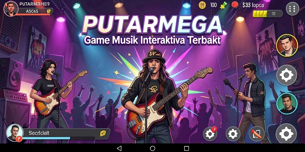 Screenshot PUTARMEGA menampilkan pengalaman seru bermain musik.