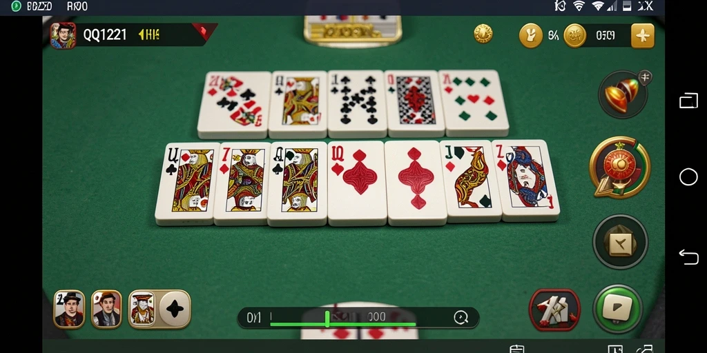 Screenshot dari gameplay <strong>QQ1221</strong> yang menampilkan aksi seru dalam permainan Domino.