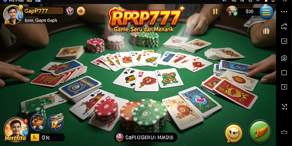 Screenshot RPRP777 menampilkan gameplay Gaple yang seru dan menantang.