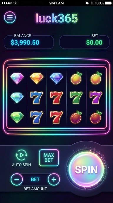 Tampilan utama aplikasi luck365 dengan berbagai kategori.